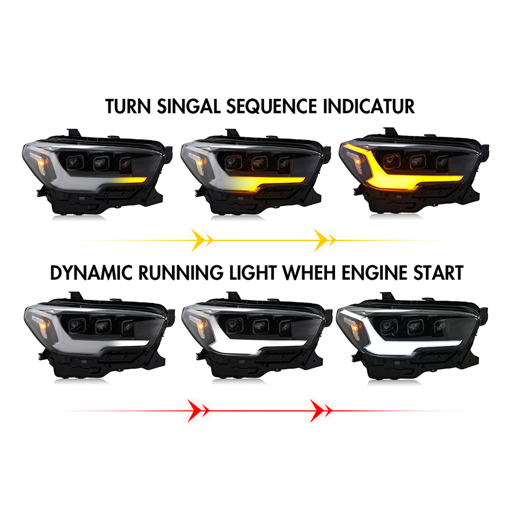 2016-2022 Toyota Tacoma LED Headlights, DOT Approved, Plug & Play Install - Kuerled