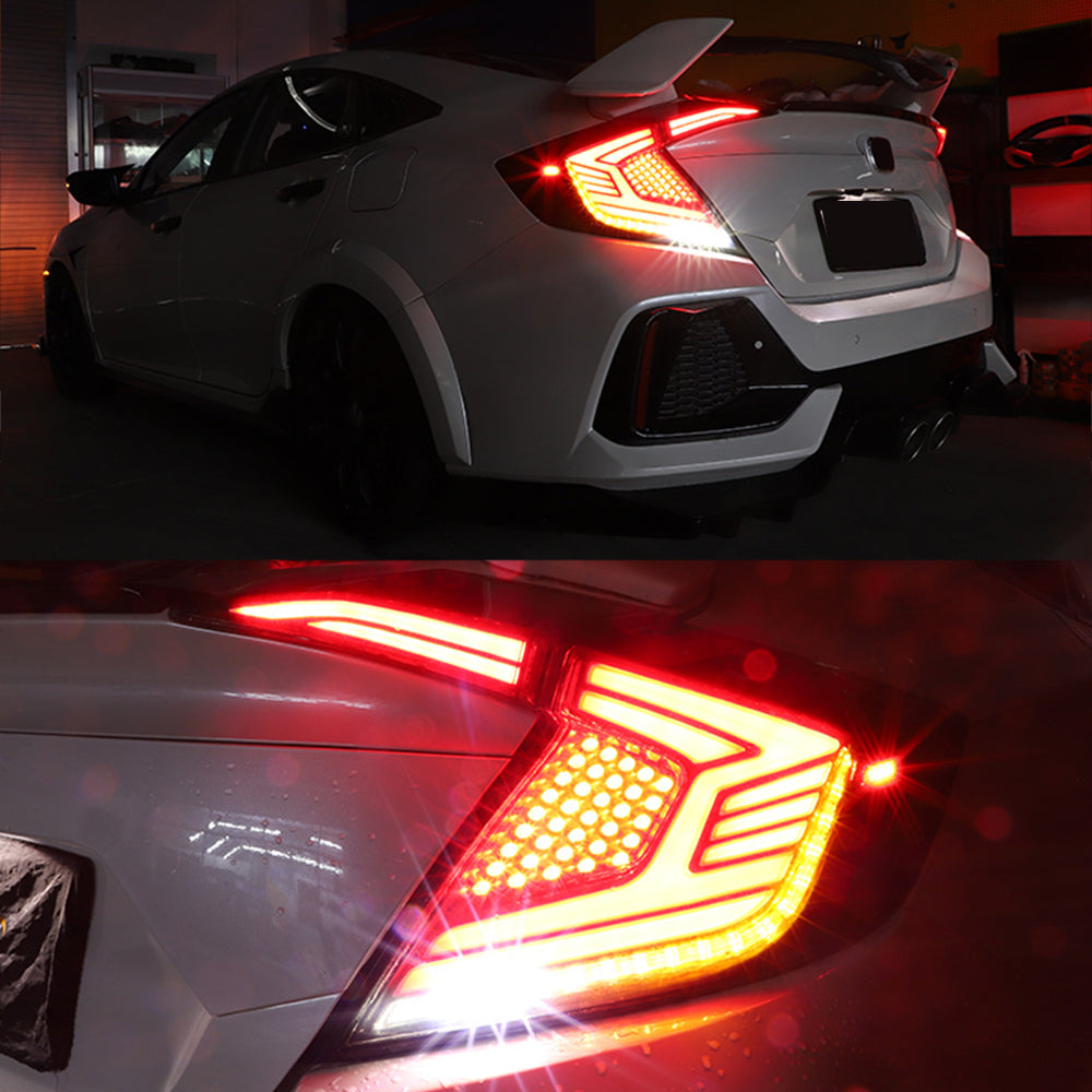 For 2016-2021 Honda Civic hatchback Led Tail light (Three compartments) - KuerLED