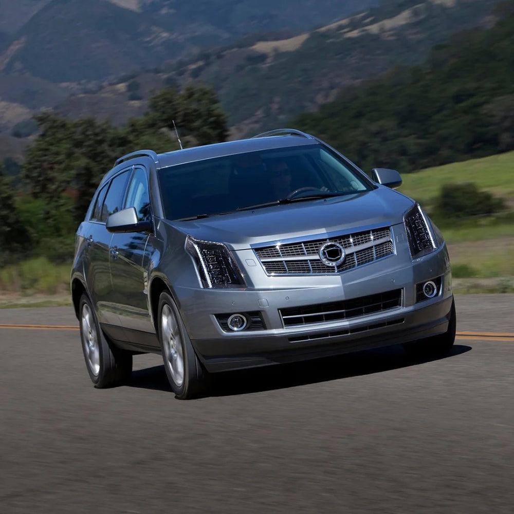 2010-2016 Cadillac SRX LED Headlights (Carbon Fiber Style), Complete Front Assembly, Plug & Play