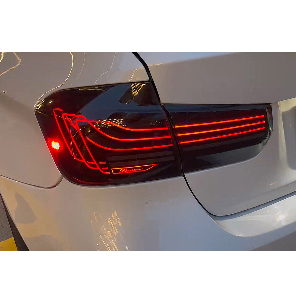 LED Tail Light for BMW 3 Series F30 (2013-2018), Laser Ray Styles(Smoked/RGB)