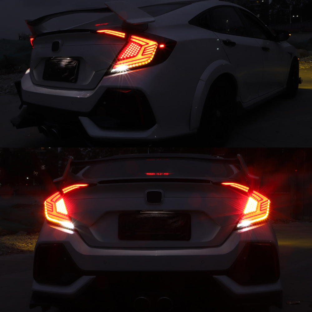 For 2016-2021 Honda Civic hatchback Led Tail light (Three compartments) - KuerLED