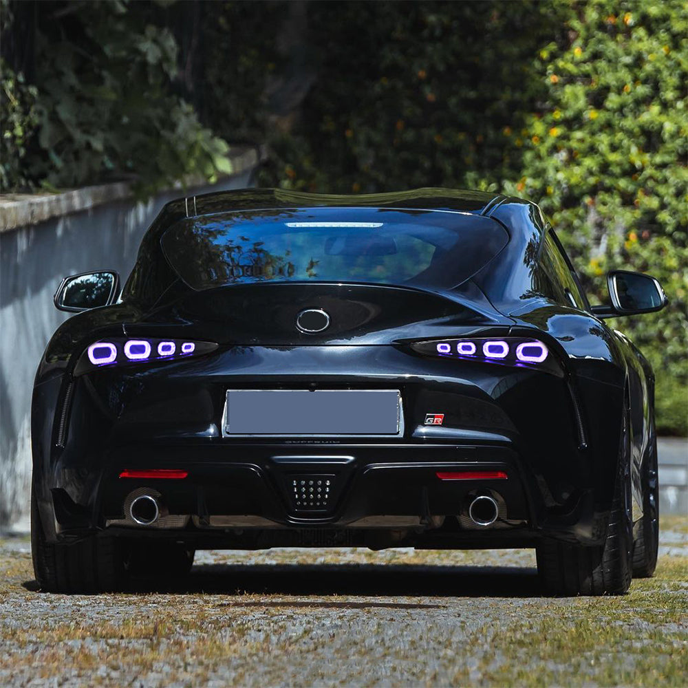 RGB Tail Light Carbon Fiber Style for 2020-2024 Toyota GR Supra A90 & A91 Start up Animation DRL Sequential Indicator Rear Lamp Assembly