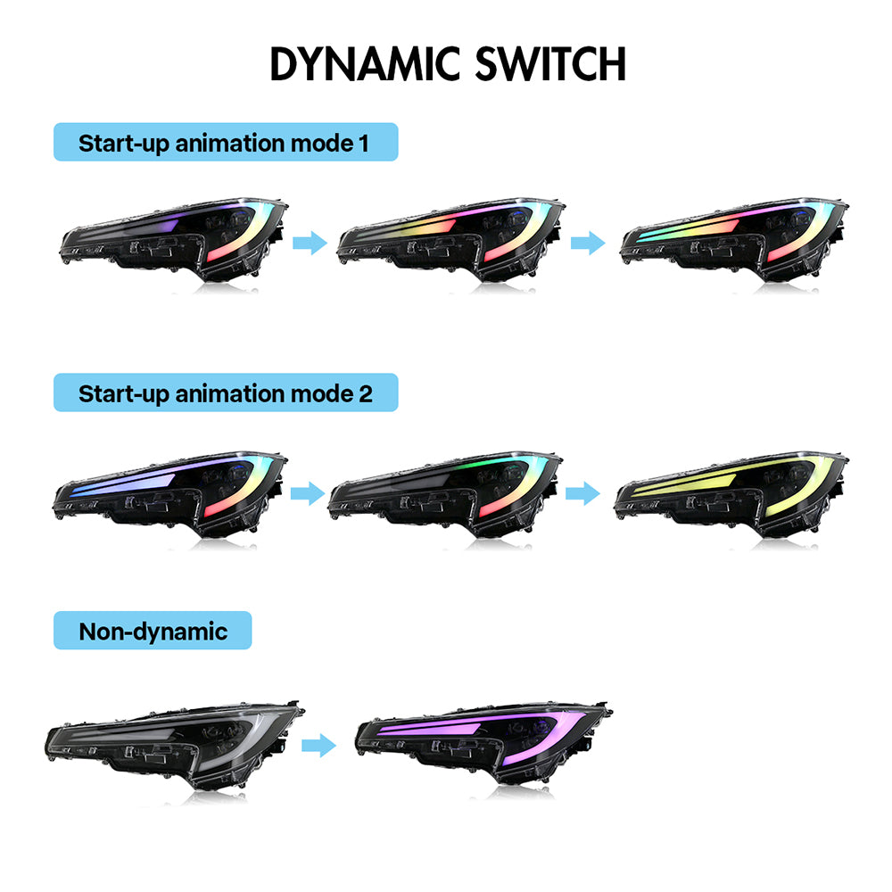 2020-2025 Toyota Corolla Sedan RGB LED Headlight Assembly - OEM Replacement Headlamps - Kuerled