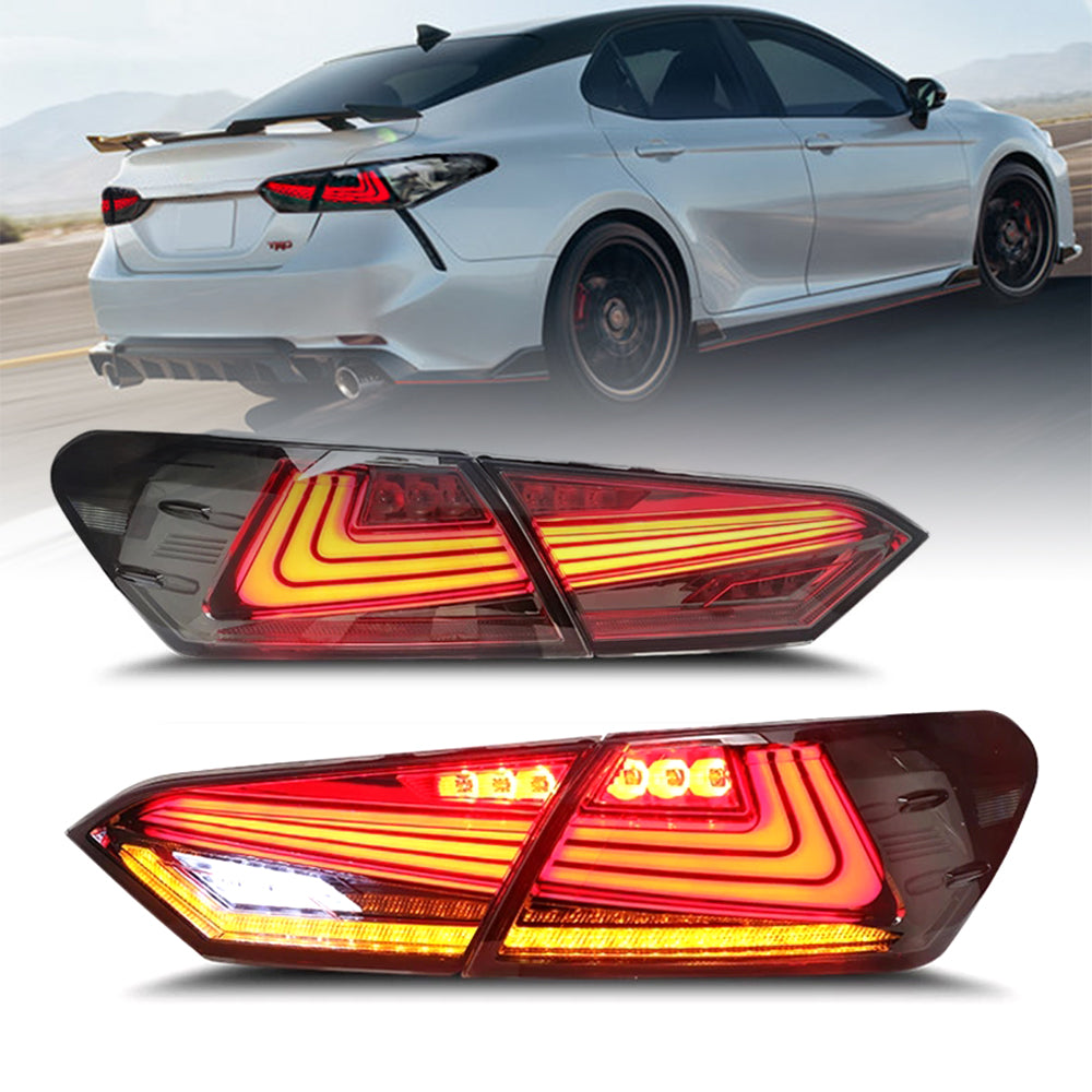 New Smoke LED Tail Light Assembly Accessories for 2018-2024 Toyota Camry, SE XSE LE Lexus Style - Kuerled