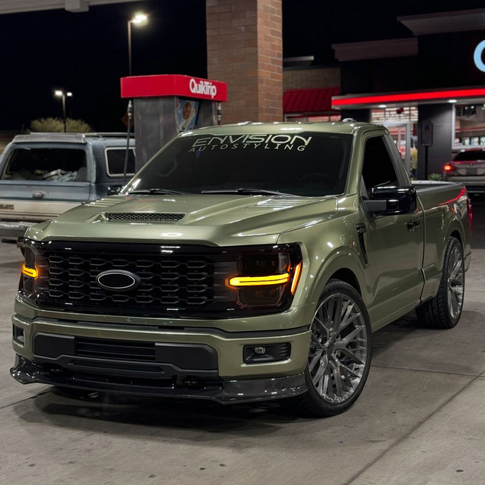 Full LED Headlights Pair for 2024–2025 Ford F-150, 4-Projector with DRL, Startup & Sequential Turn Animation, Plug & Play for STX / XLT / XL/ Tremor - Kuerled