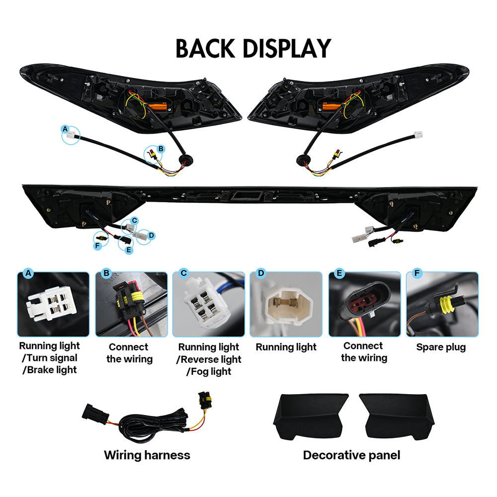 New Style Smoked/RGB LED Tail Lights for 2018–2024 Toyota Camry w/ Start-Up Animation – Sequential Rear Lights Replacement - Kuerled