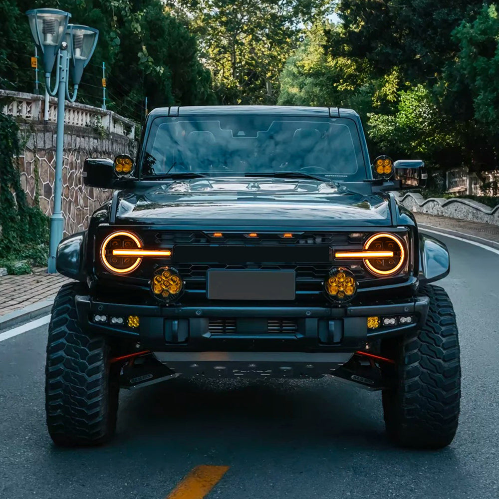 LED Headlights for 2021–2025 Ford Bronco 2/4-Door w/ Sequential Turn Signal & Start-Up DRL