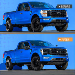 Full LED Headlights Pair for 2021 – 2023 Ford F-150, Dual-Projector with DRL, Startup & Sequential Turn Animation, Plug & Play