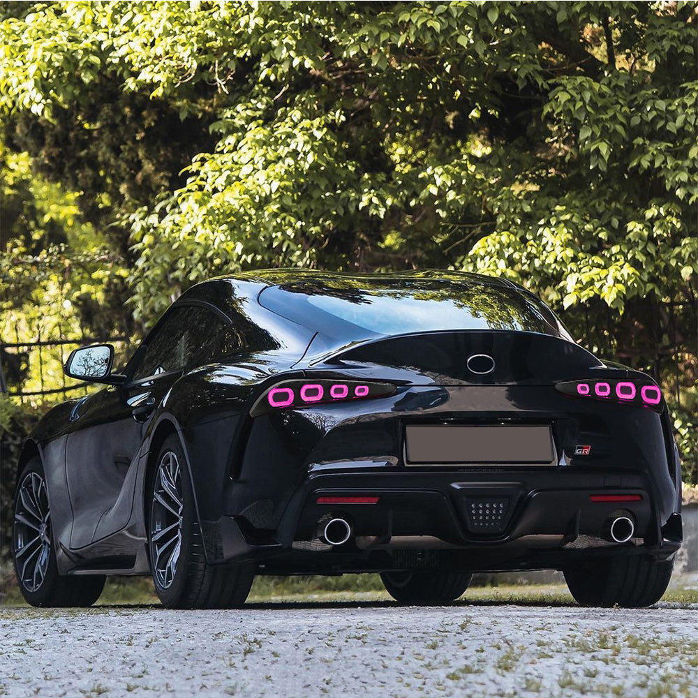 RGB Tail Light Carbon Fiber Style for 2020-2024 Toyota GR Supra A90 & A91 Start up Animation DRL Sequential Indicator Rear Lamp Assembly