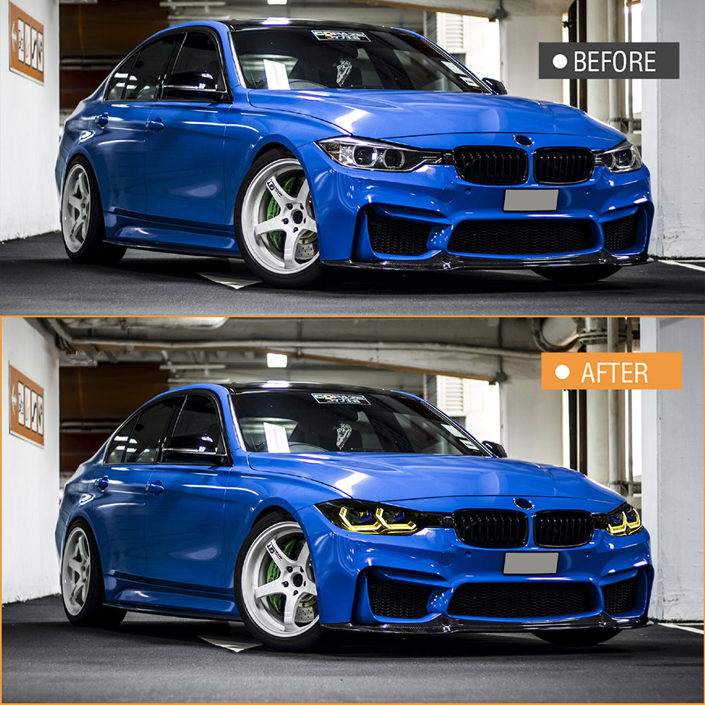 BMW 3-Series (2013-2018 F30/F31 328i/335i) LED Headlight Assembly, Dual-Color-DRL, Premium Projector Upgrade - Kuerled
