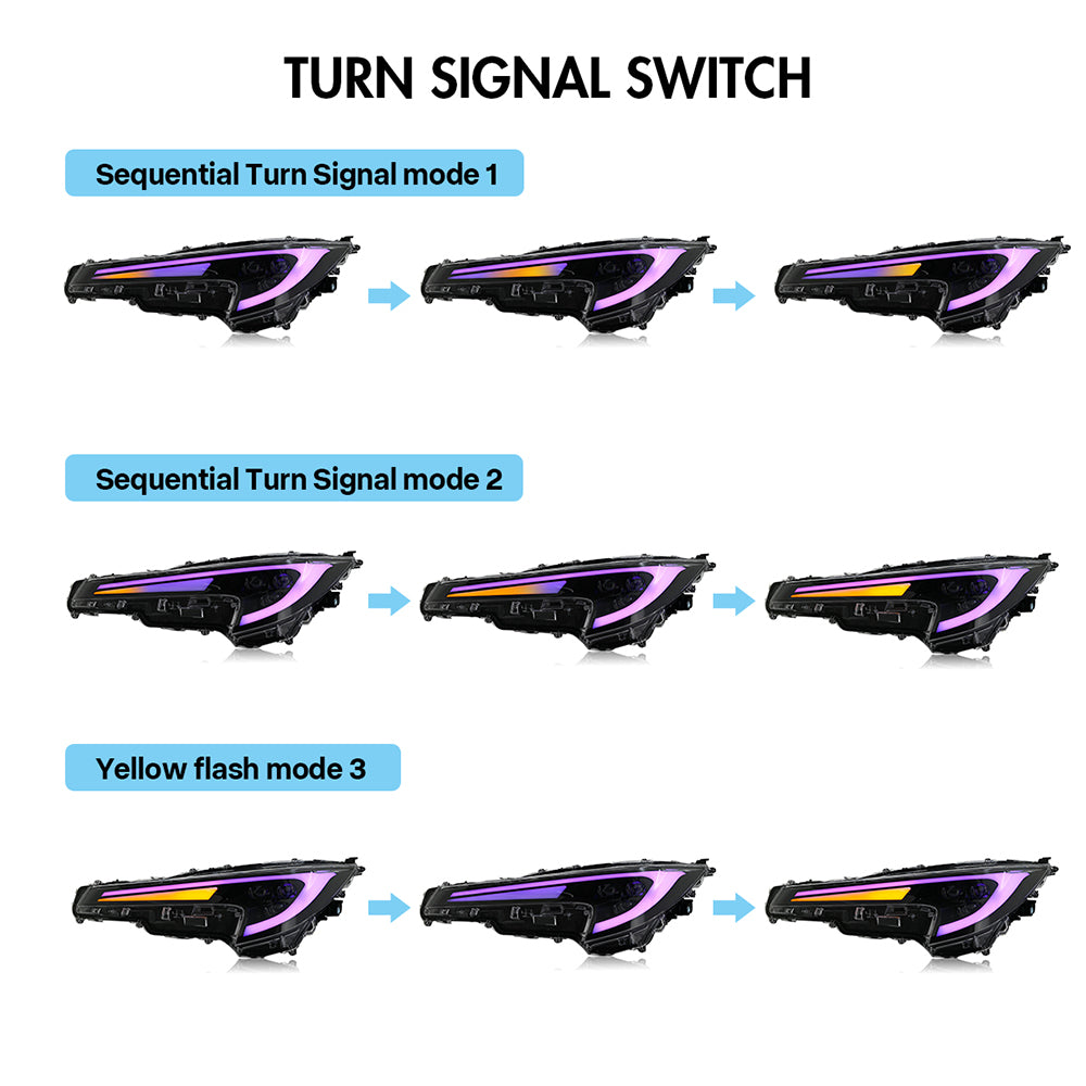 2020-2025 Toyota Corolla Sedan RGB LED Headlight Assembly - OEM Replacement Headlamps - Kuerled