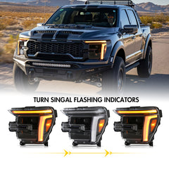 Full LED Headlights Pair for 2024 – 2026 Ford F-150, With DRL, Plug & Play, Only for Lariat, King Ranch, Platinum,Raptor