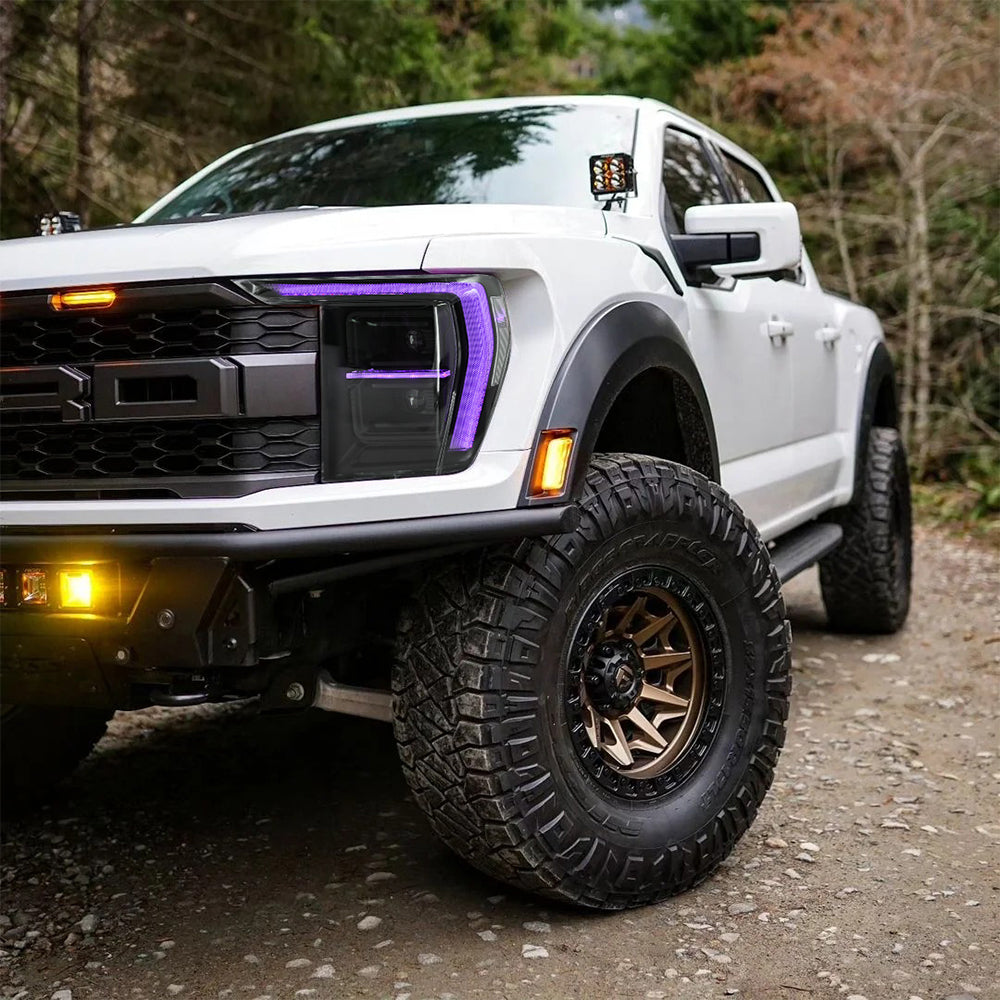 RGB LED Headlights for 2022-2024 Ford F-150 P702 14th Gen, Dynamic Turn Signals, Customizable RGB DRL, Easy Installation - Kuerled