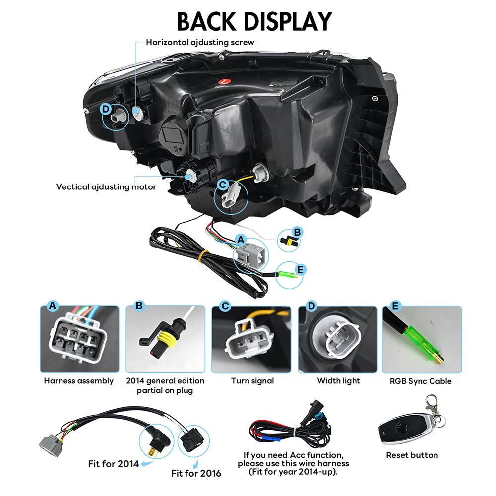 Toyota Tundra (2014-2021) RGB Projector LED Headlight Assembly