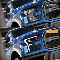 LED Headlights for 2015-2017 Ford F-150 Pickup & 2017-2020 Ford F-150 Raptor | Full LED Headlight Assembly, Sequential Turn Signal, Plug & Play