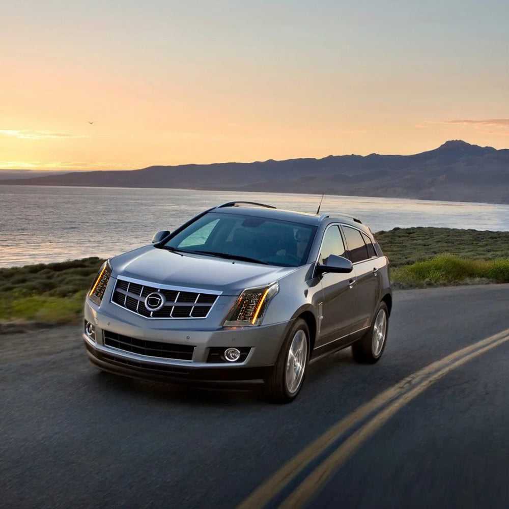 2010-2016 Cadillac SRX LED Headlights (Carbon Fiber Style), Complete Front Assembly, Plug & Play
