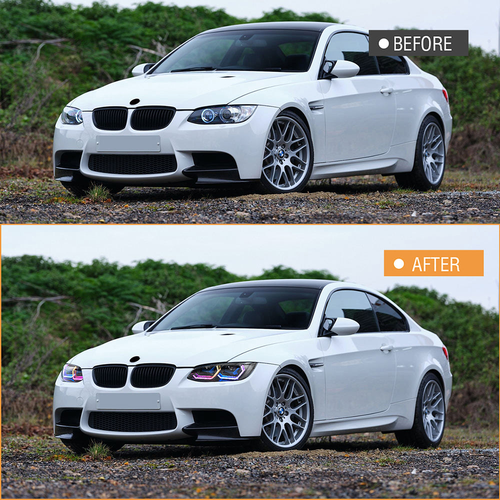BMW 3-Series RGB LED Headlights (2007-2010 E92/E93/Coupe), Fits 325i/328i/335i, Plug and Play, Easy Installation - Kuerled
