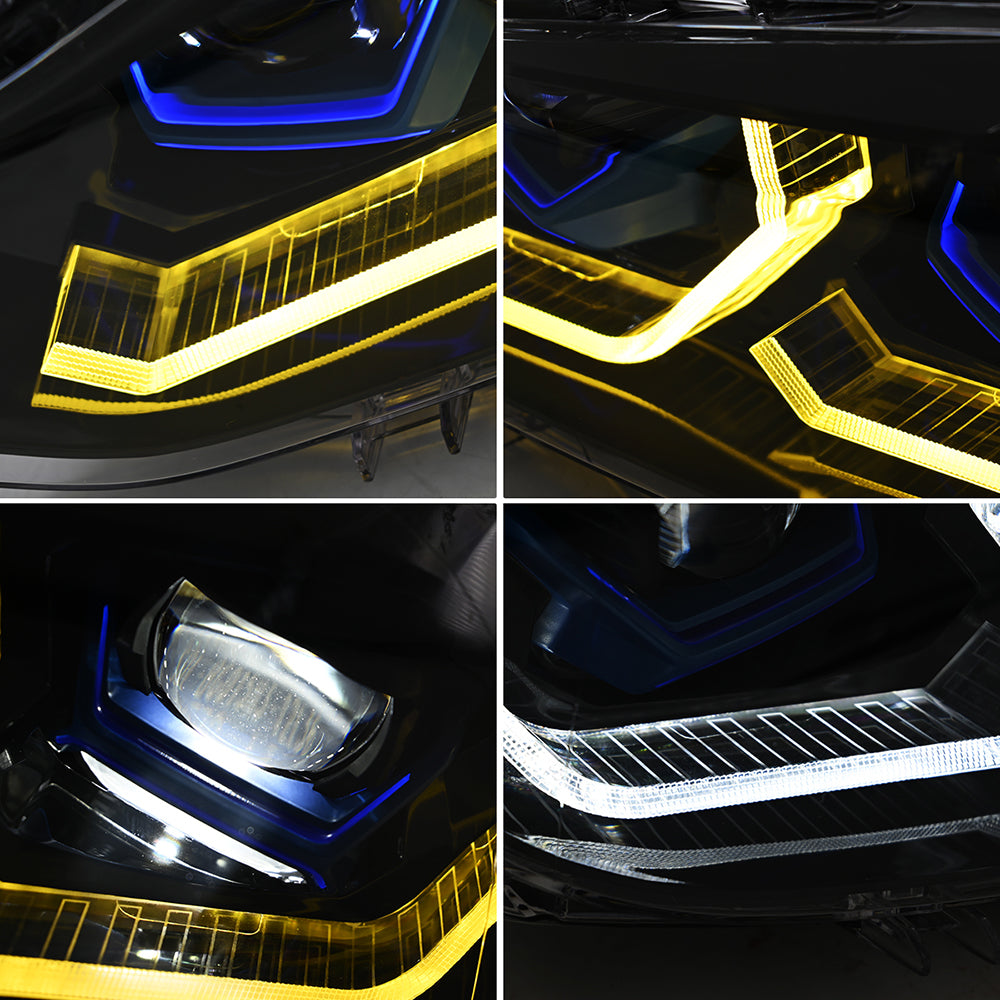 BMW 3-Series (2013-2018 F30/F31 328i/335i) LED Headlight Assembly, Dual-Color-DRL, Premium Projector Upgrade - Kuerled