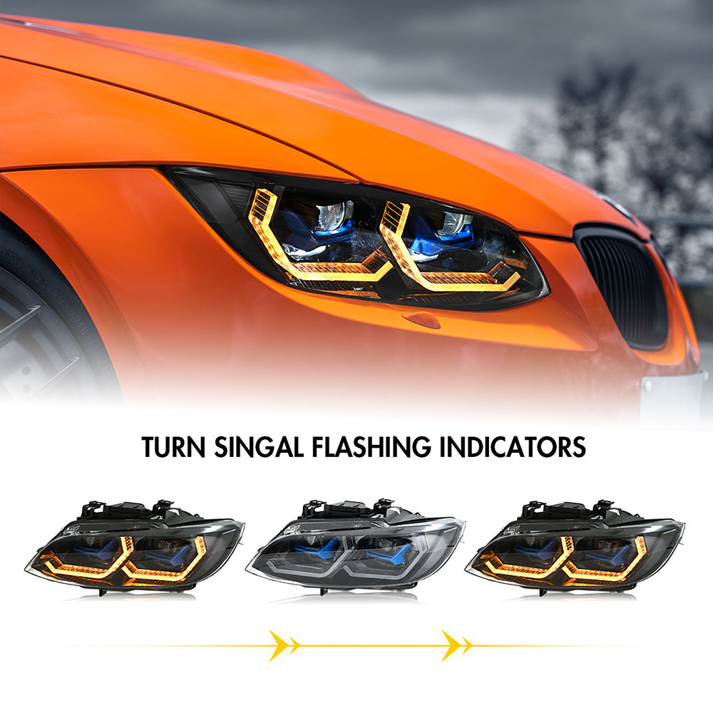 BMW 3-Series RGB LED Headlights (2007-2010 E92/E93/Coupe), Fits 325i/328i/335i, Plug and Play, Easy Installation - Kuerled