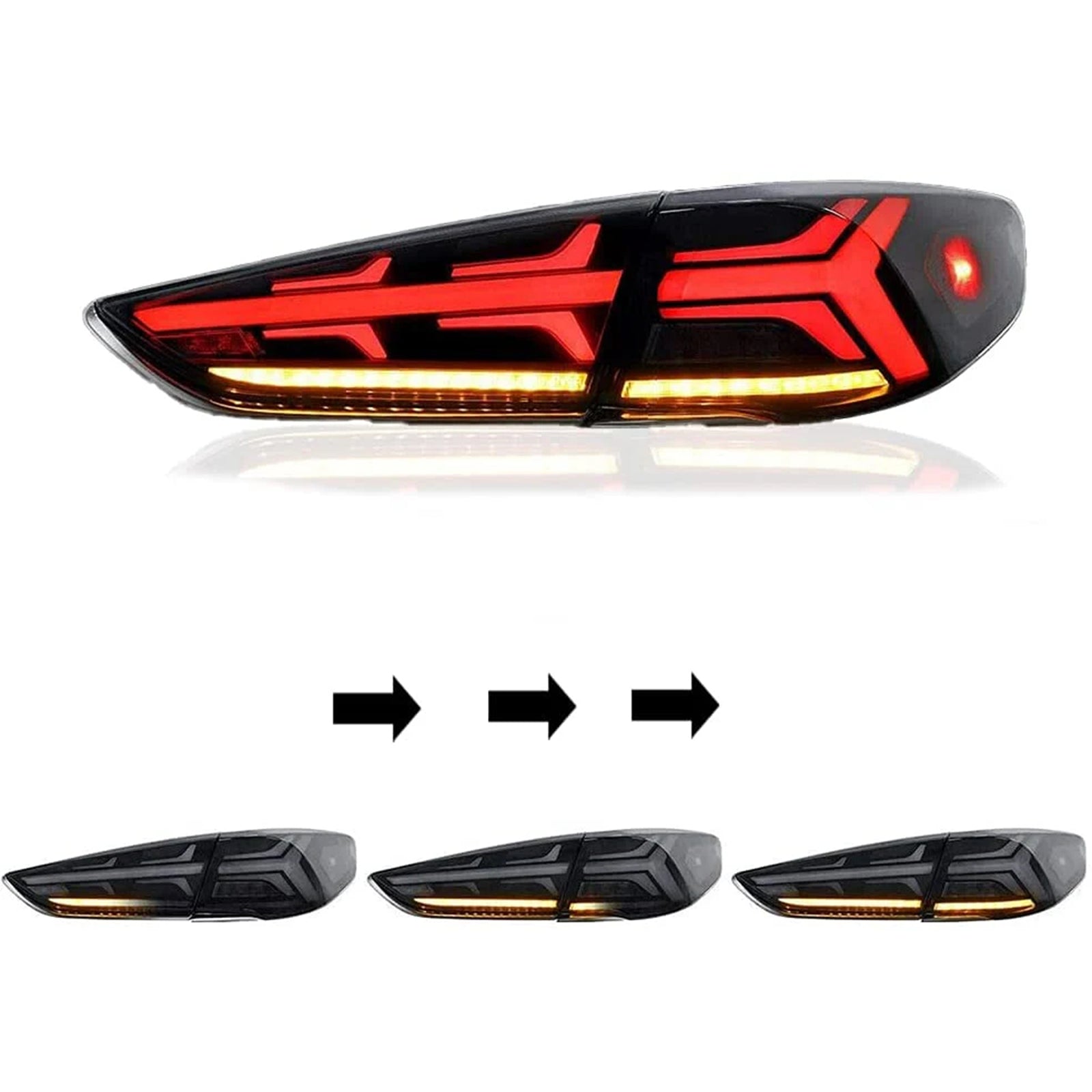 KuerLED LED Tail Lights For 2018 2019 Hyundai Sonata Start-up Animation DRL Sequential Indicator Rear Lamp Assembly - KuerLED