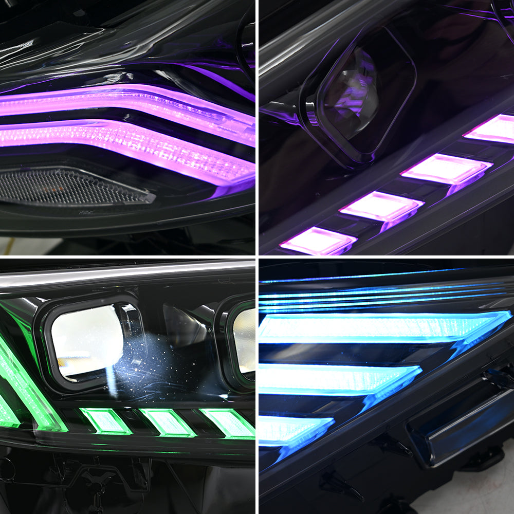 2018-2024 Toyota Camry LE/SE/XLE/XSE/TRD RGB LED Headlights Assembly, Audi Style with Sequence Animation
