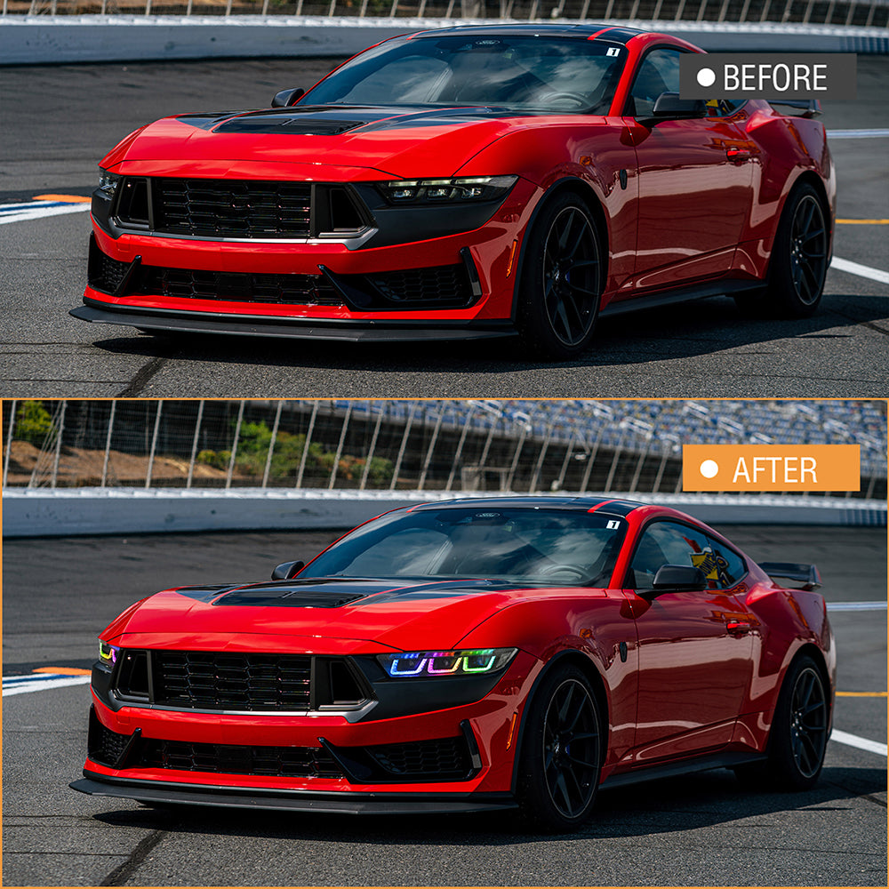 RGB LED Headlight with Triple Projector for 2024–2025 Ford Mustang EcoBoost / GT | Dynamic Animation & App Control