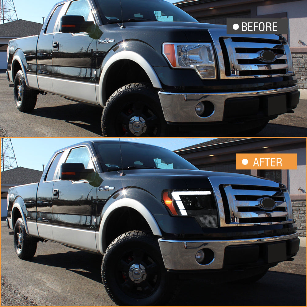 thumbnail image 2 of ModifyStreet Chrome Projector Headlights For 2009-2014 Ford F-150 – Pair, LED Style 2 of 5