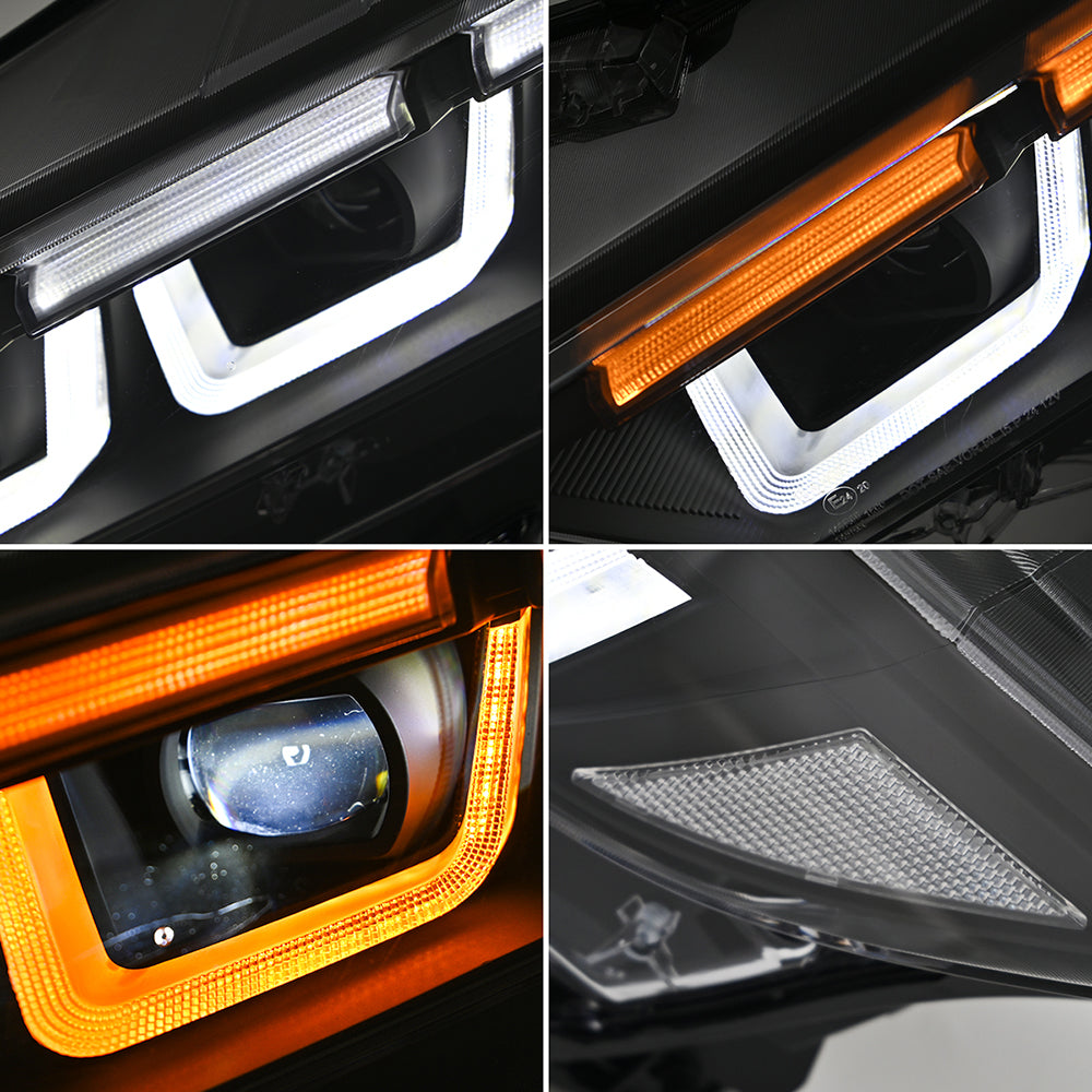 LED Headlight with Triple Projector & Dynamic Animation for 2024–2025 Ford Mustang EcoBoost / GT | Plug & Play Upgrade - Kuerled