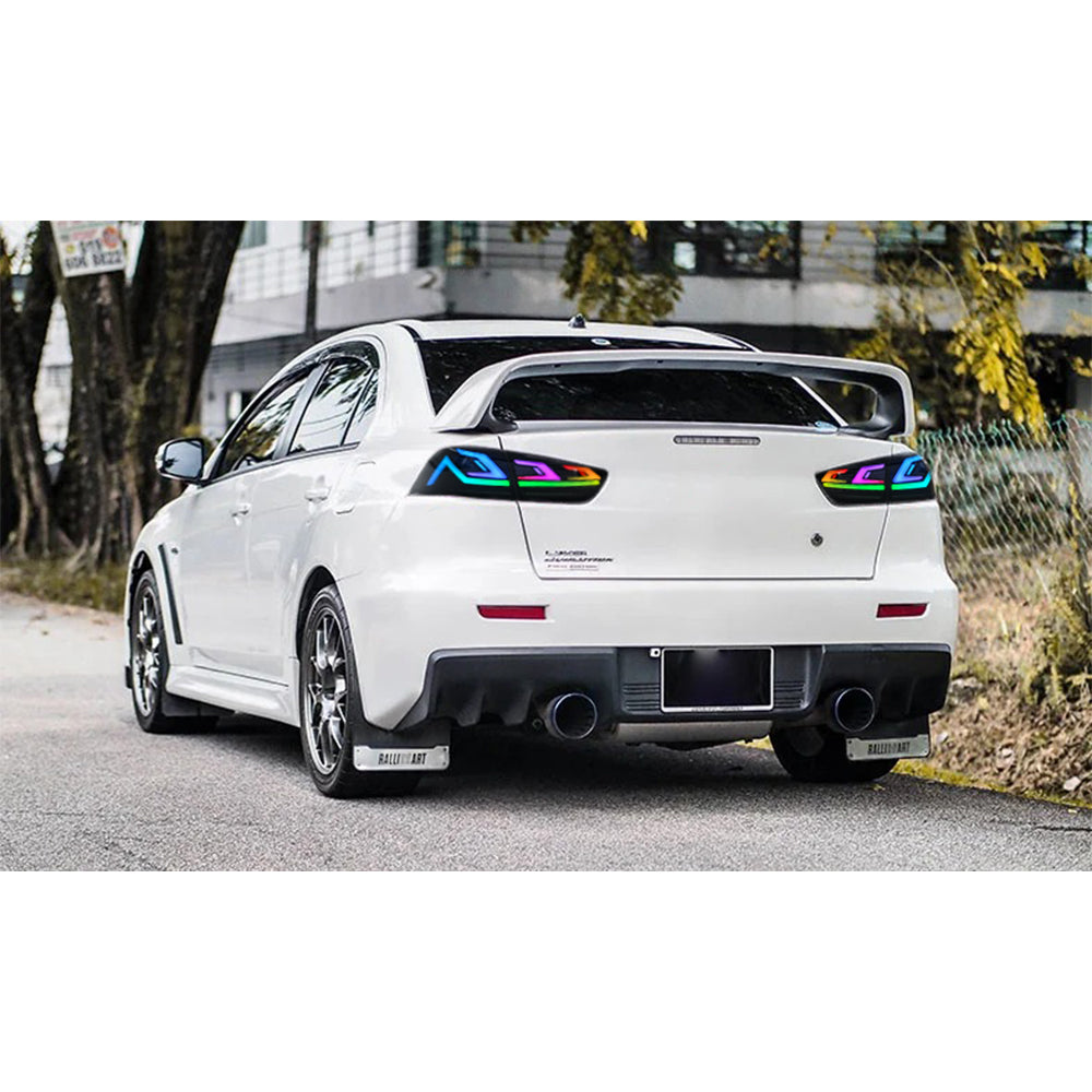 RGB LED Tail Lights for 2008–2017 Mitsubishi Lancer & EVO X – Sequential Rear Lamps with Startup Animation