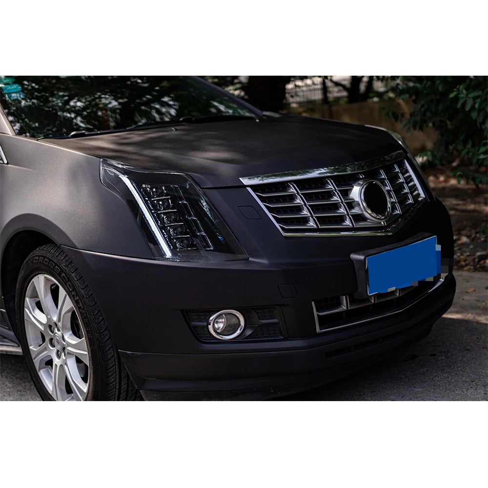 2010-2016 Cadillac SRX LED Headlights (Carbon Fiber Style), Complete Front Assembly, Plug & Play