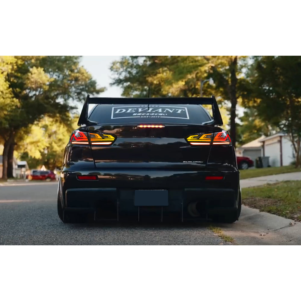 RGB LED Tail Lights for 2008–2017 Mitsubishi Lancer & EVO X – Sequential Rear Lamps with Startup Animation