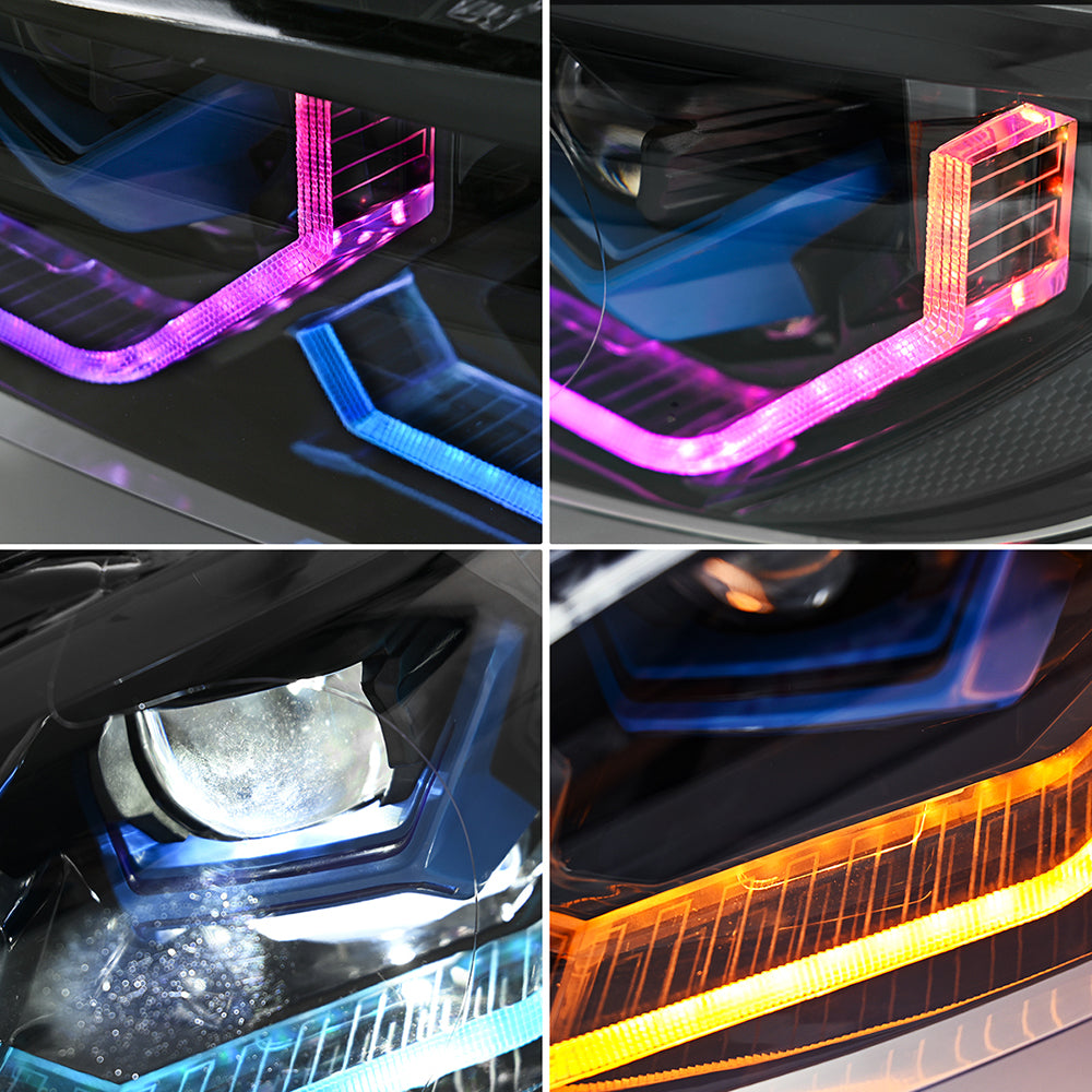 BMW 3-Series RGB LED Headlights (2007-2010 E92/E93/Coupe), Fits 325i/328i/335i, Plug and Play, Easy Installation - Kuerled