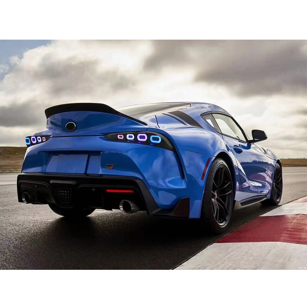 RGB Tail Light Carbon Fiber Style for 2020-2024 Toyota GR Supra A90 & A91 Start up Animation DRL Sequential Indicator Rear Lamp Assembly
