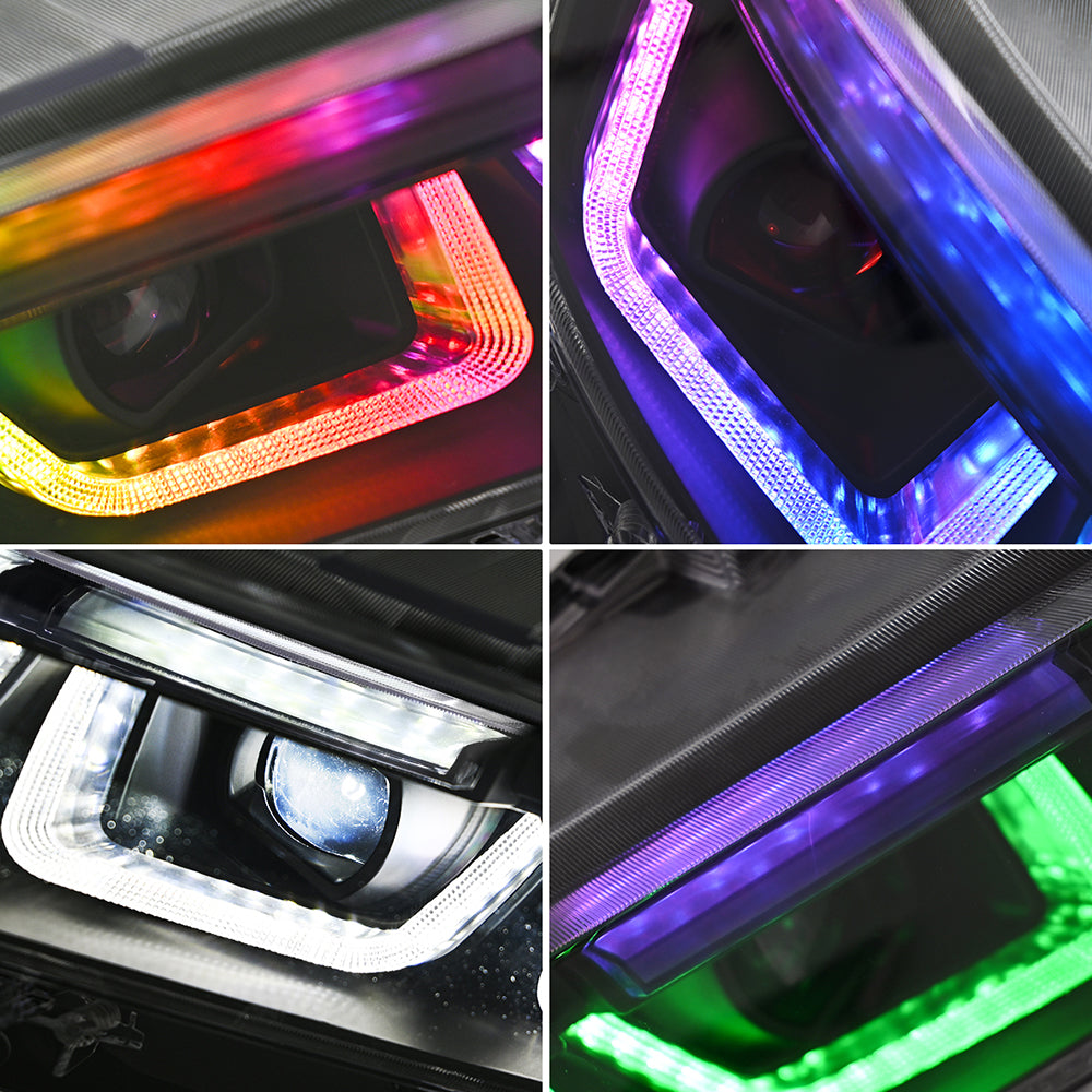 RGB LED Headlight with Triple Projector for 2024–2025 Ford Mustang EcoBoost / GT | Dynamic Animation & App Control