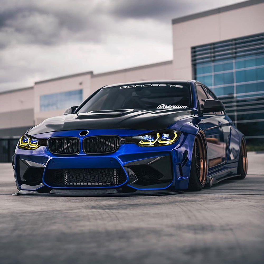 BMW 3-Series (2013-2018 F30/F31 328i/335i) LED Headlight Assembly, Dual-Color-DRL, Premium Projector Upgrade - Kuerled
