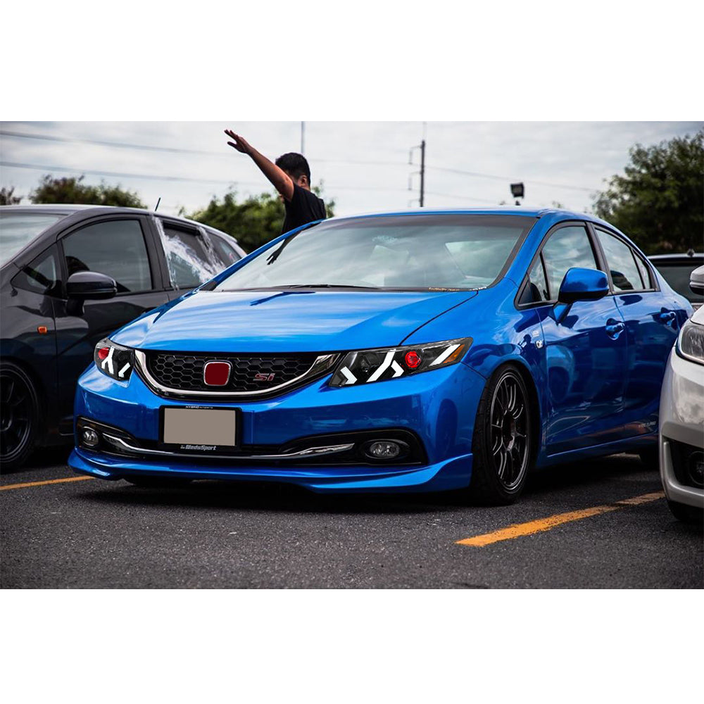 LED Headlight Assembly for 2012-2015 Honda Civic Sedan 4-Door & 2012-2013 Civic Coupe 2-Door, Plug & Play, Devil Eye, Easy Installation