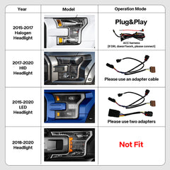 LED Headlights for 2015-2017 Ford F-150 Pickup & 2017-2020 Ford F-150 Raptor | Full LED Headlight Assembly, Sequential Turn Signal, Plug & Play