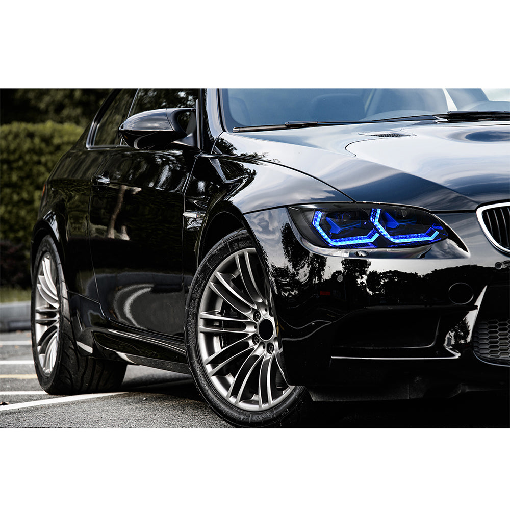 BMW 3-Series RGB LED Headlights (2007-2010 E92/E93/Coupe), Fits 325i/328i/335i, Plug and Play, Easy Installation - Kuerled
