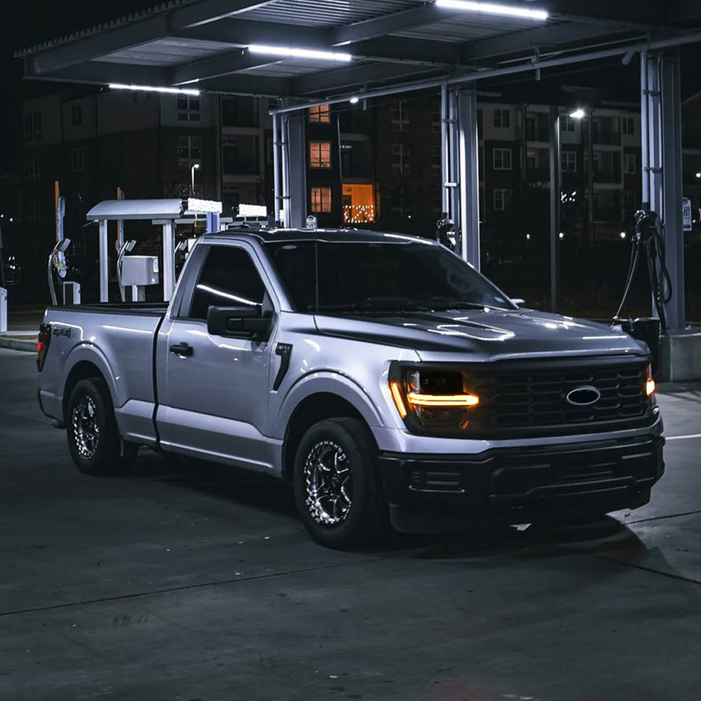 Full LED Headlights Pair for 2024–2025 Ford F-150, 4-Projector with DRL, Startup & Sequential Turn Animation, Plug & Play for STX / XLT / XL/ Tremor - Kuerled