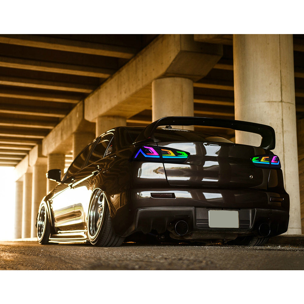 RGB LED Tail Lights for 2008–2017 Mitsubishi Lancer & EVO X – Sequential Rear Lamps with Startup Animation