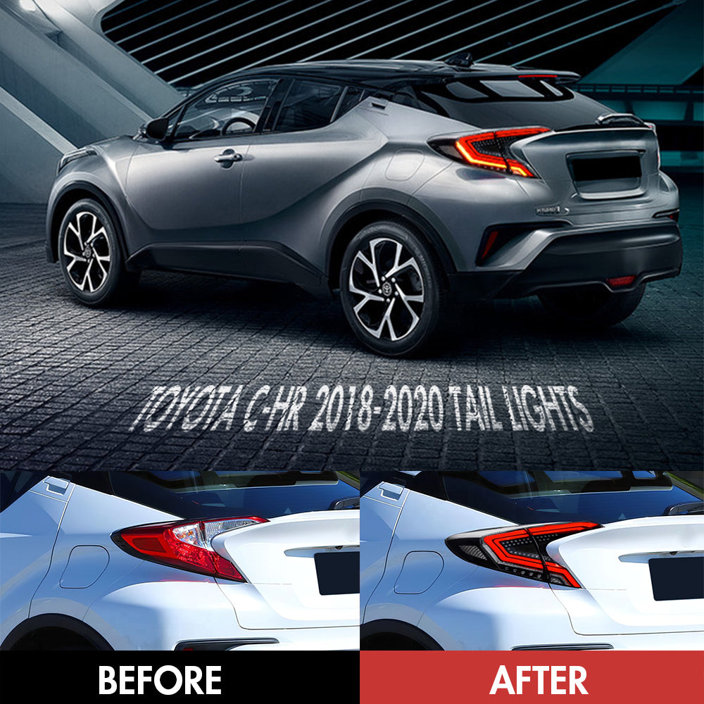 For 2018-2020 Toyota CHR/C-HR LED Somked/Red Tail Lights (NOT For 2021 C-HR GR Sport Models) - KuerLED