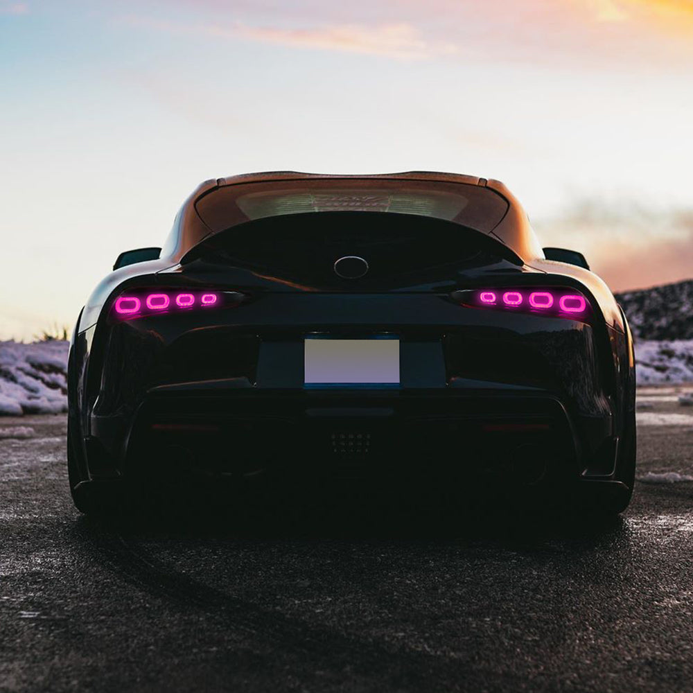 RGB Tail Light Carbon Fiber Style for 2020-2024 Toyota GR Supra A90 & A91 Start up Animation DRL Sequential Indicator Rear Lamp Assembly