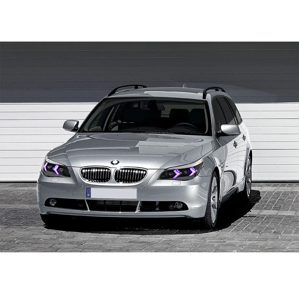 BMW 5-Series (2004-2010 E60/E61) RGB LED Headlight Assembly, Premium Projector Upgrade, Plug and Play