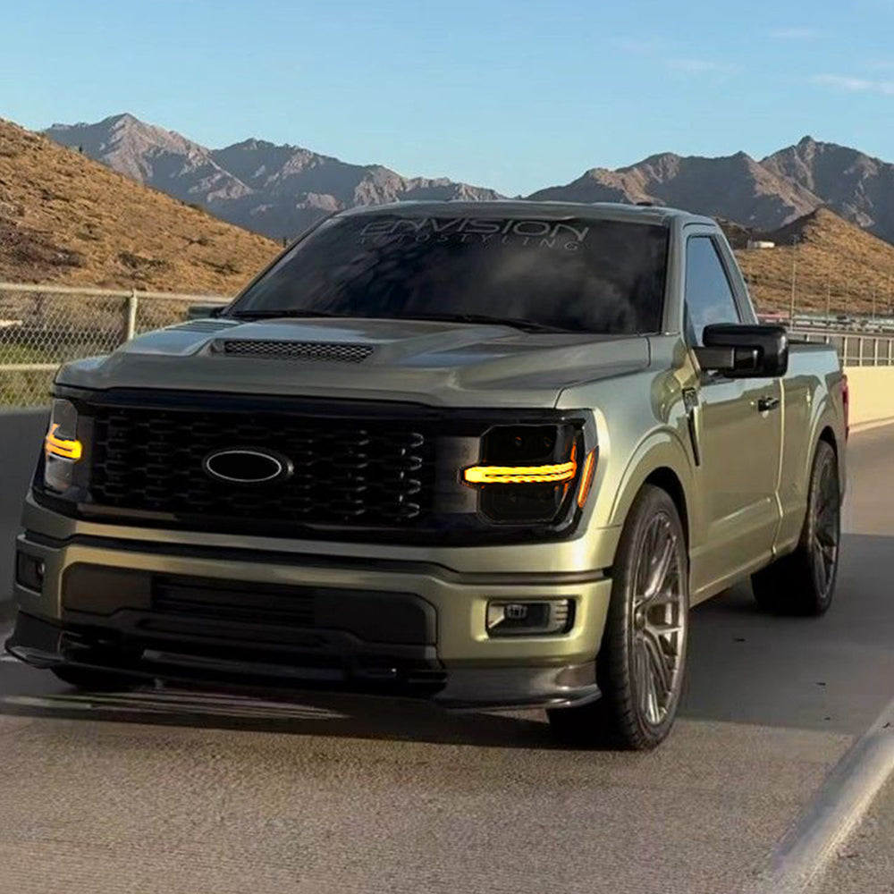 Full LED Headlights Pair for 2024–2025 Ford F-150, 4-Projector with DRL, Startup & Sequential Turn Animation, Plug & Play for STX / XLT / XL/ Tremor - Kuerled