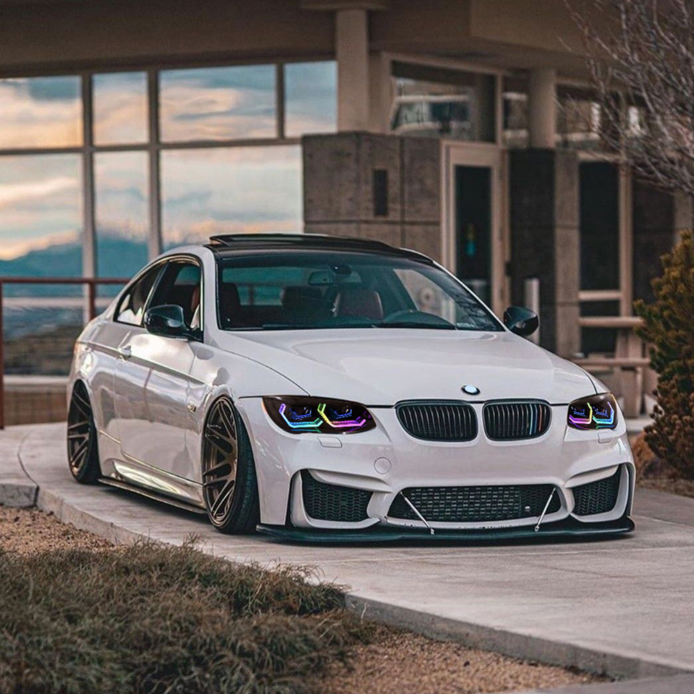 BMW 3-Series RGB LED Headlights (2011-2013 E92/E93/Coupe), Fits 325i/328i/335i, Plug and Play, Easy Installation - Kuerled