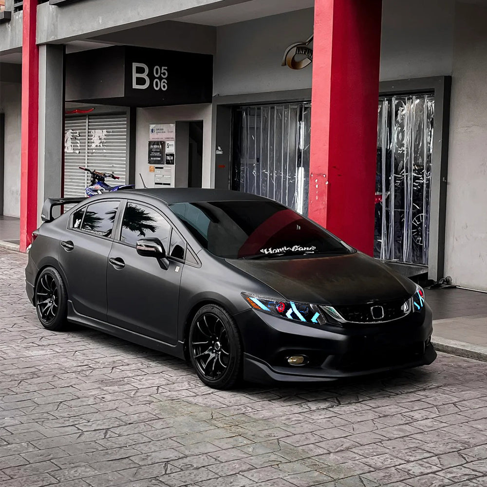 LED Headlight Assembly for 2012-2015 Honda Civic Sedan 4-Door & 2012-2013 Civic Coupe 2-Door, Plug & Play, Devil Eye, Easy Installation