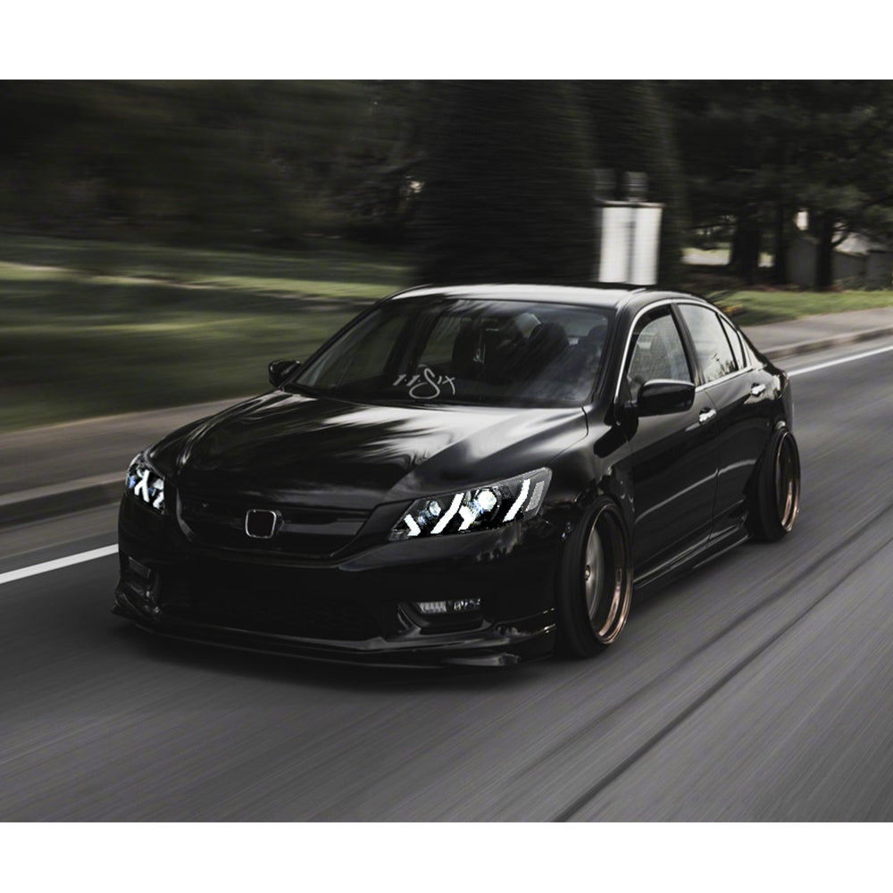 LED Headlight for 2013-2015 Accord 4door (Include Hybrid/LX/Touring Models),Easy Installation, Plug and Play with Devil Eye - Kuerled