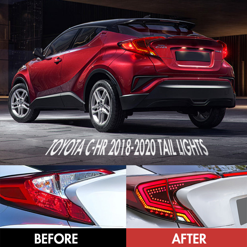 For 2018-2020 Toyota CHR/C-HR LED Somked/Red Tail Lights (NOT For 2021 C-HR GR Sport Models) - KuerLED