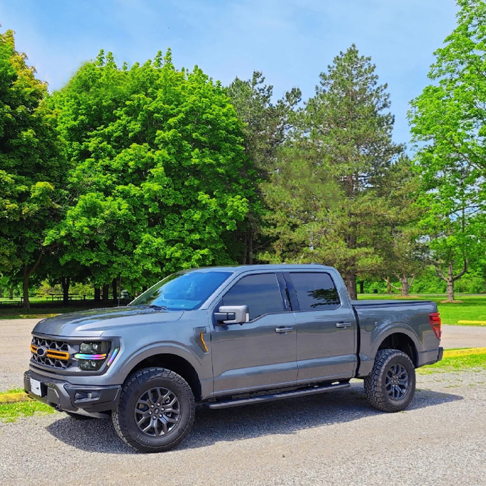 Full LED Headlights for 2024-2025 Ford F-150 XL / STX / XLT | Dual Projector, RGB DRL, Startup Animation, Sequential Turn Signals, Plug & Play - Kuerled