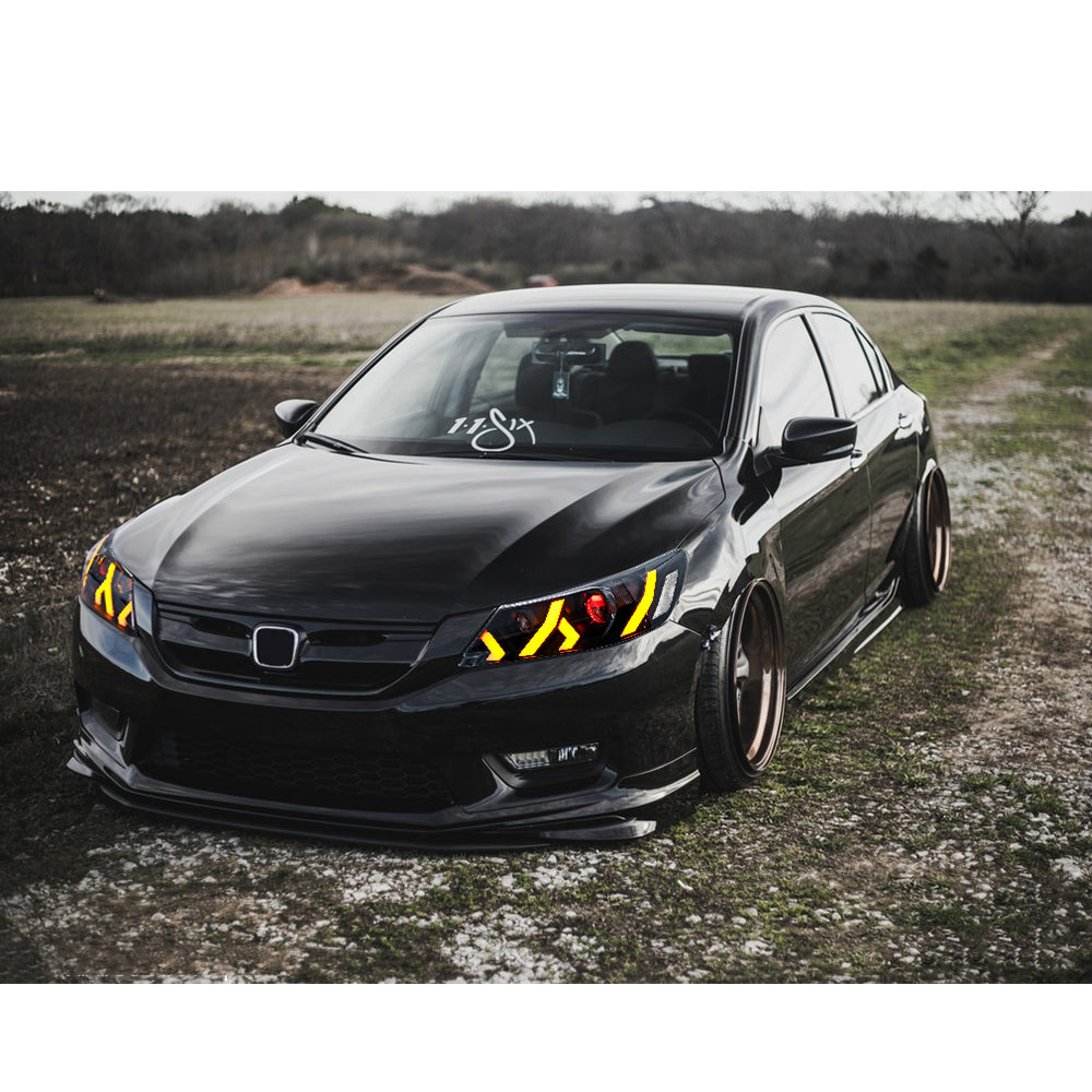 LED Headlight for 2013-2015 Accord 4door (Include Hybrid/LX/Touring Models),Easy Installation, Plug and Play with Devil Eye - Kuerled